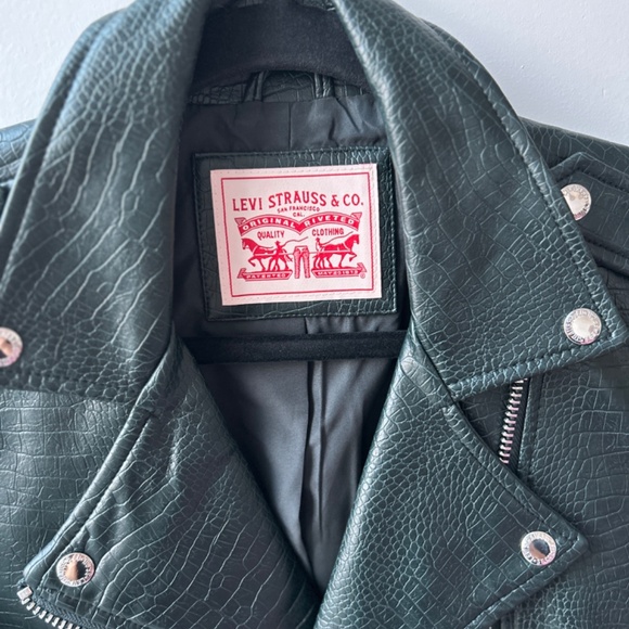 (SOLD) Levis Croc Moto Leather Jacket - Picture 3 of 6